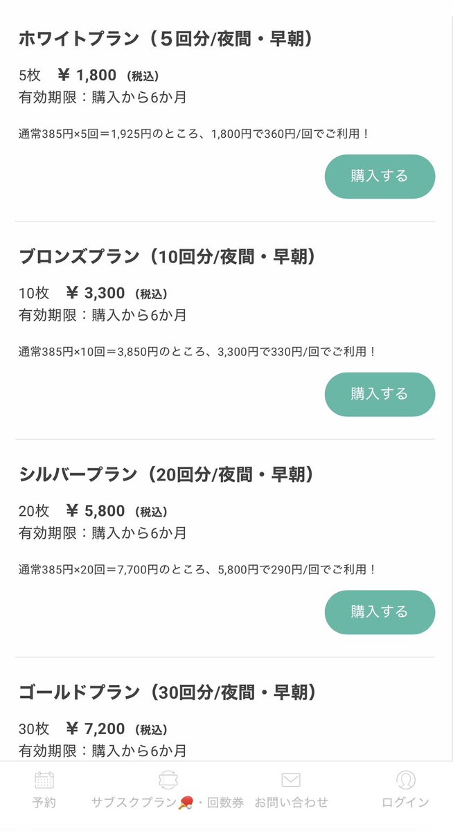 TLabo2022's tweet photo. 【回数券プラン】
通常時間帯・深夜早朝の回数券プランは共に有効期限が『6ヶ月』☝️大変使いやすいものとなっております🏓
合わせてサブスク、都度利用もご活用ください🙇♂️カーテンに区切られ、24時間プライベート感覚でプレー可能です✌️
#24時間 #無人卓球場 #コンビニ #静岡市 https://t.co/0CiFAEp710