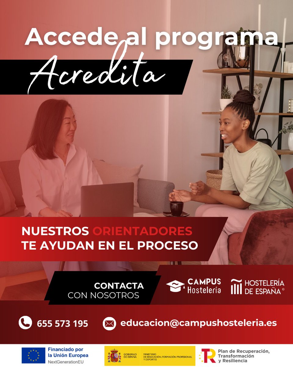 CampusCEHE's tweet image. 🏅 ¡Certifica tu formación con el Programa Acredita!🎓

📜 Obtén un certificado oficial
✅ Mejora tu empleabilidad con una titulación reconocida

📞 Infórmate: 655 573 195
📩 educacion@campushosteleria.es

#acreditacionlaboral #programaacredita #formacionhosteleria #empleabilidad