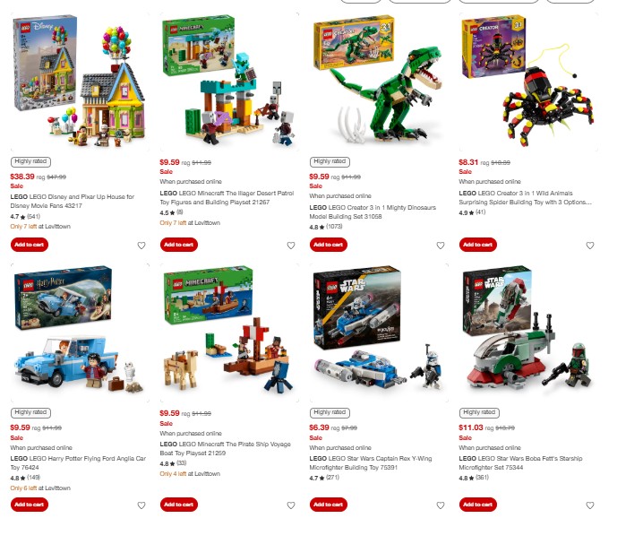 semmedianinja's tweet photo. Select Lego Sets are currently on sale for up to 20% off at Target #ad #lego #starwars #disney #pixar #legocreator #minecraft #marvel #harrypotter #buildingset #buildingtoys #buildingkit #buildingblocks #sale #target
https://t.co/NykmKWhf6i https://t.co/kEoG25Wygj