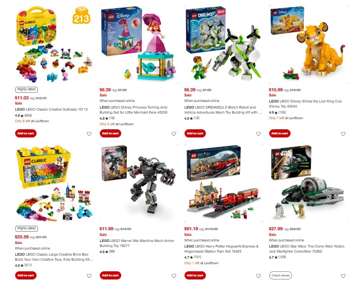 semmedianinja's tweet photo. Select Lego Sets are currently on sale for up to 20% off at Target #ad #lego #starwars #disney #pixar #legocreator #minecraft #marvel #harrypotter #buildingset #buildingtoys #buildingkit #buildingblocks #sale #target
https://t.co/NykmKWhf6i https://t.co/kEoG25Wygj