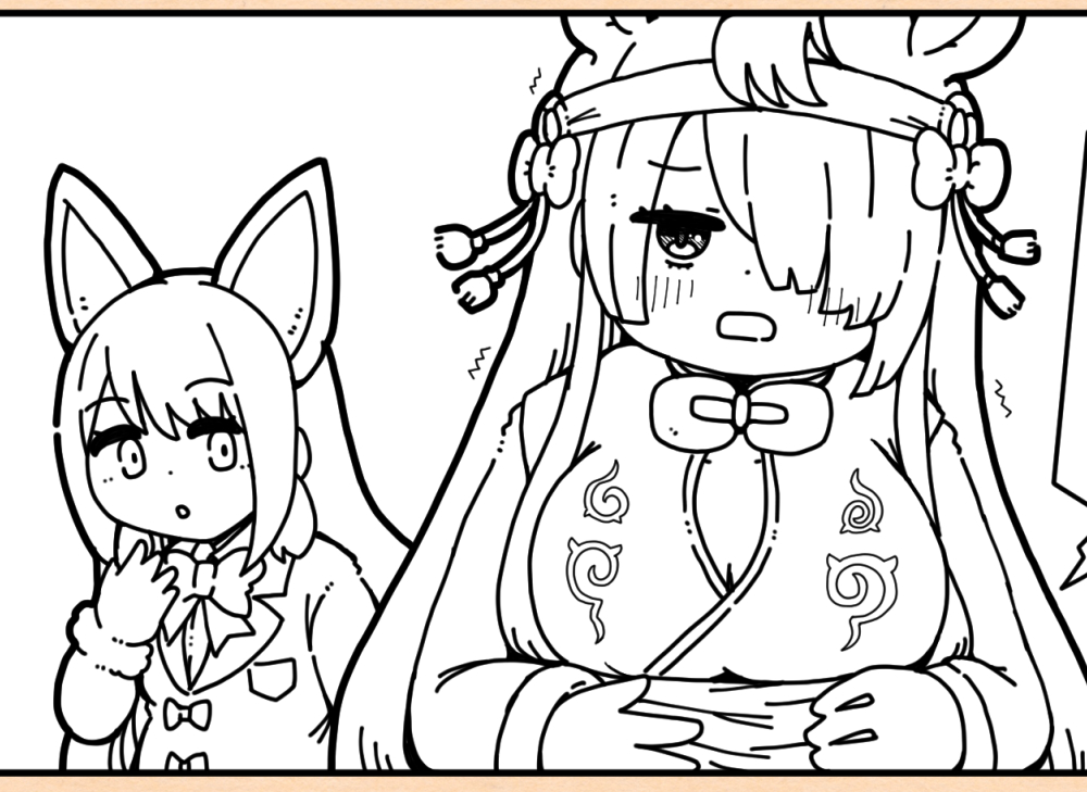 ギョクリュウさま漫画を描いているところ 