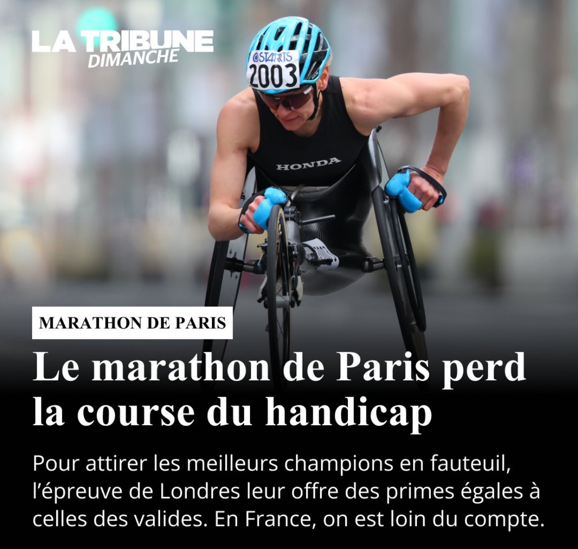 Un an après le triomphe des Paralympiques #Paris2024 le marathon de Paris peut mieux faire. À lire dans #LaTribuneDimanche par <a href="/StephColineau/">Stéphane Colineau</a> 🗞️#Handicap 👉🏼 latribune.fr/la-tribune-dim…