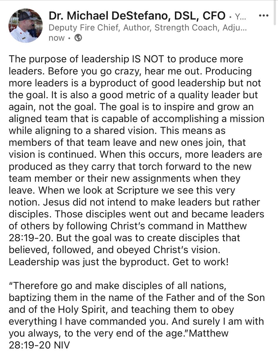 Mike__DeStefano's tweet photo. Building leaders is simply a byproduct of building a solid team. https://t.co/nlKX8lGU6O