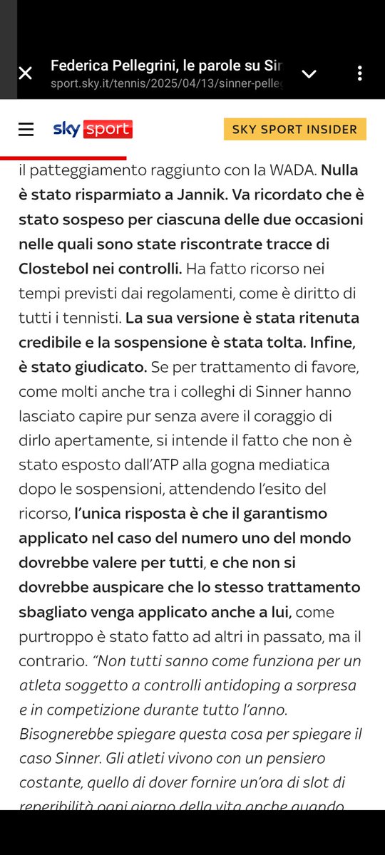 Pierre82447995's tweet photo. Il direttore di Sky Sport, Federico Ferri, ha tirato brutalmente lo sciacquone con Fedeica Pellegrini dopo aver detto ancora castronerie enormi su Sinner. https://t.co/4VVqvF3rAk