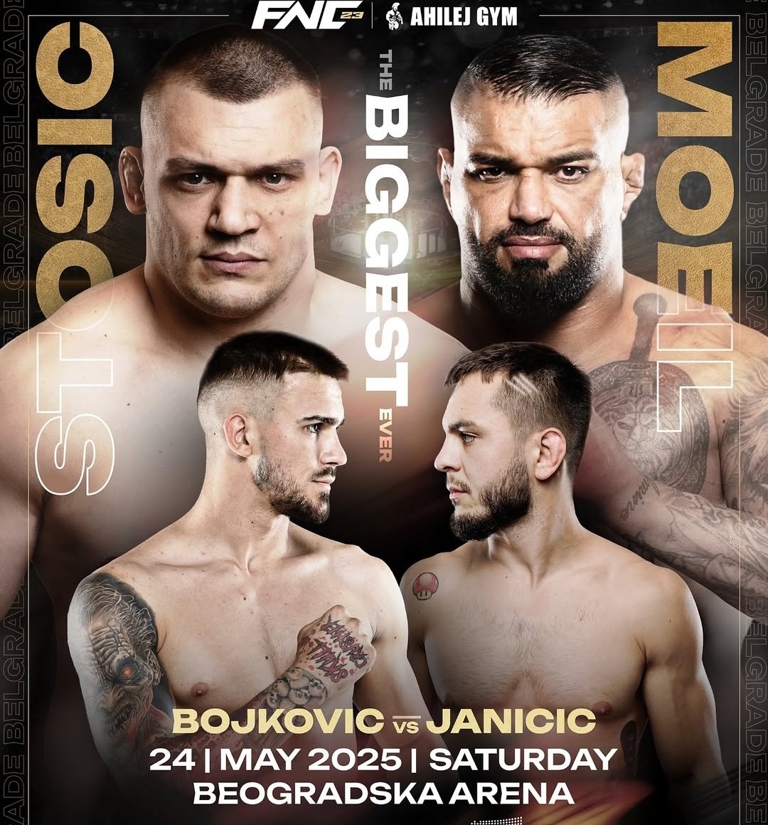MMA_Balkan's tweet photo. #FNC23
Main event: Darko Stošić vs Hatef Moeil
Co-main event: Marko Bojković vs Miloš Janičić https://t.co/VL453AF7wL