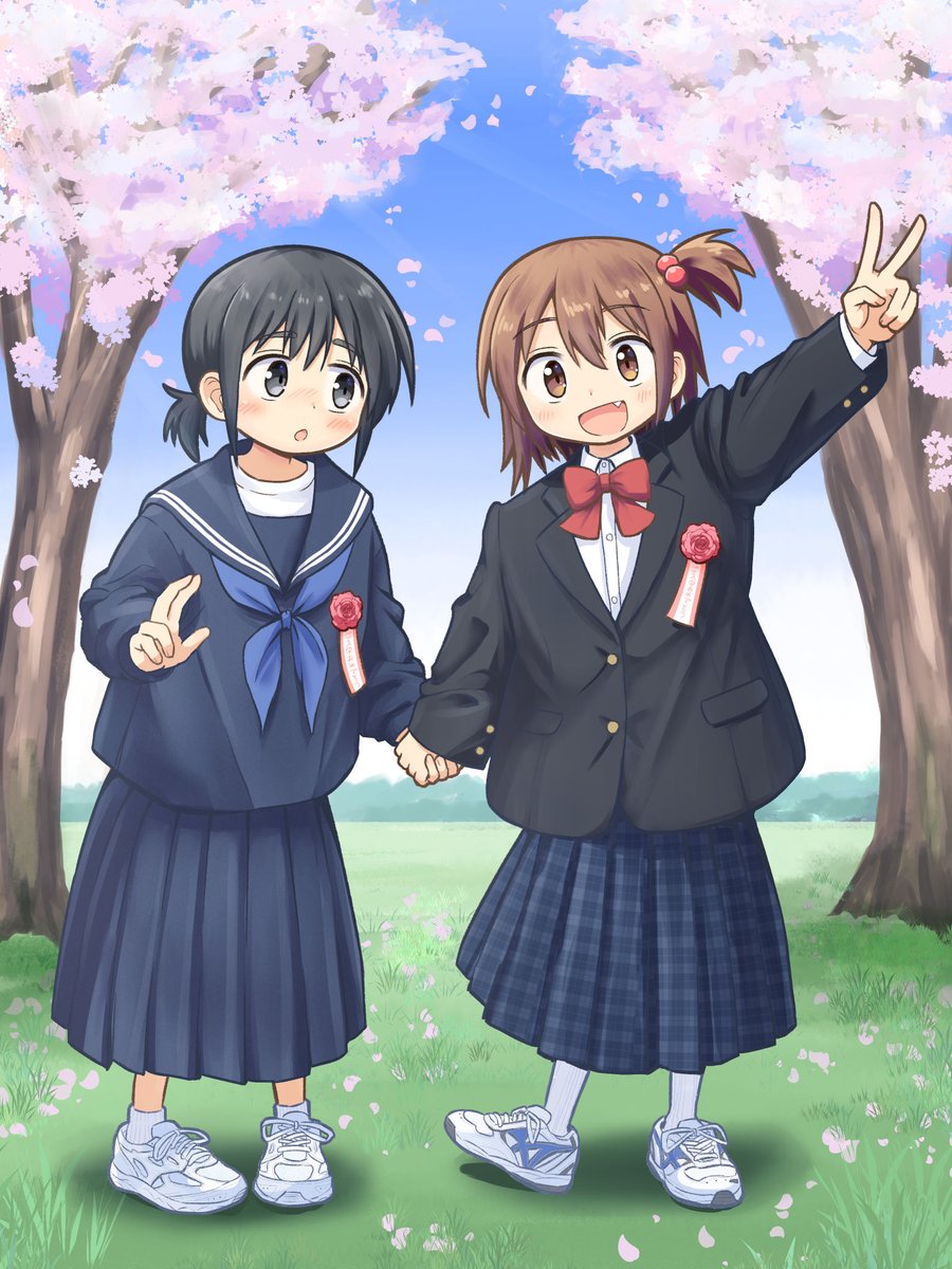 入学したての中学生二人組。
ブカブカの制服いいよね…。
#セーラー服 #ブレザー