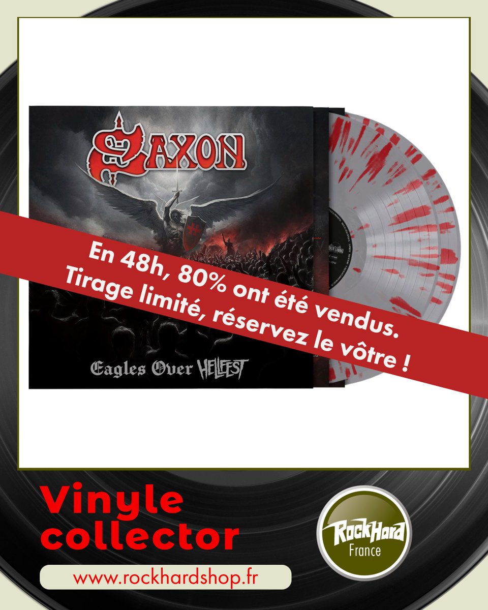 🔥 80% VENDUS EN 48H — RÉSERVEZ LE VÔTRE !!!   

🤩 Le 13/06,<a href="/SaxonOfficial/">Saxon</a> sort EAGLES OVER HELLFEST chez Silver Lining Music !  

👉 <a href="/RockHardFR/">Rock Hard France</a> propose une ÉDITION COLLECTOR 2xLP SPLATTER rouge &amp; gris, LIMITÉE À 200 ex. monde ➡️ shorturl.at/0kHEv