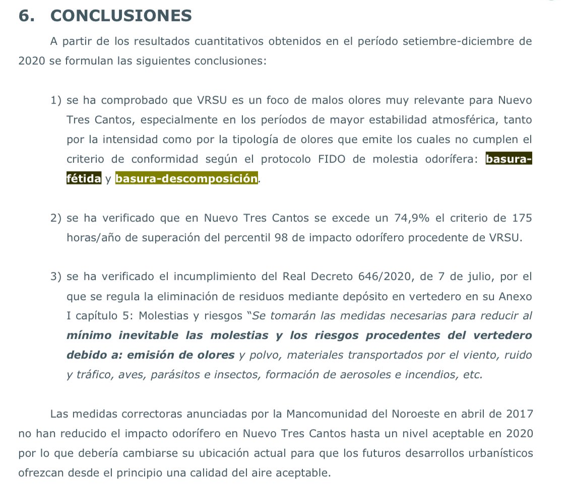 stopbiogas3CV's tweet photo. Página 16 (Conclusiones): “se ha comprobado que VRSU es un foco de malos olores muy relevantes para Nuevo Tres Cantos”. Pues sumémosle la macroplanta de Biogás @AVColmenarViejo @AVVTresCantos @airelimpionorte 
#STOPBiogasColmenarTresCantos https://t.co/wMSrKTcRU8