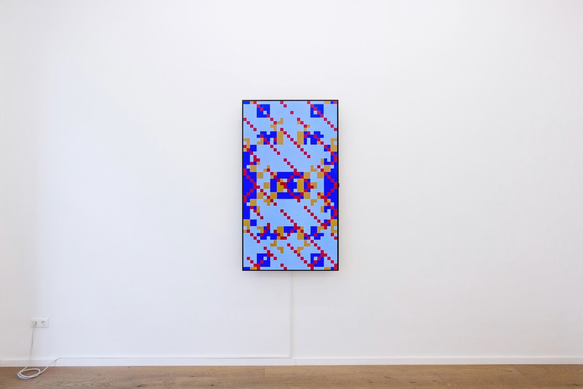 Galerie Met (@galeriemet) on Twitter photo Installation views of "Thread" by <a href="/annaluciacodes/">Anna Lucia</a>.
Mint is live on Art Blocks:
artblocks.io/collection/thr…
Anna Lucia
Thread, 2025
ArtBlocks on Ethereum blockchain
NFT
Edition 1/1/250
Anna Lucia: Oefenstof
April 09 – April 19, 2025
Mariannenstrasse 33, 10999 Berlin
In Installation views of "Thread" by <a href="/annaluciacodes/">Anna Lucia</a>.
Mint is live on Art Blocks:
artblocks.io/collection/thr…
Anna Lucia
Thread, 2025
ArtBlocks on Ethereum blockchain
NFT
Edition 1/1/250
Anna Lucia: Oefenstof
April 09 – April 19, 2025
Mariannenstrasse 33, 10999 Berlin
In