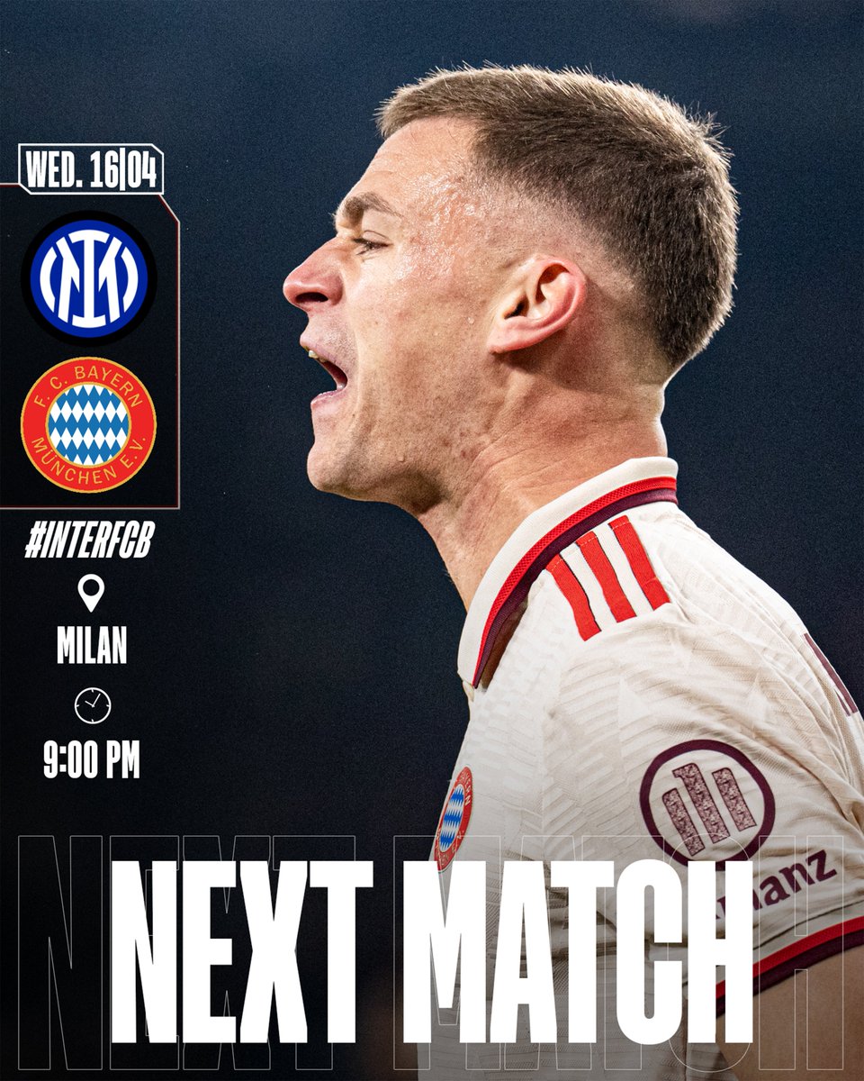 📌 Mittwochabend. Champions-League-Viertelfinale. San Siro.

𝑨𝒍𝒍𝒆𝒔 𝒈𝒆𝒃𝒆𝒏 im Rückspiel gegen Inter! 👊

#packmas #INTERFCB #MiaSanMia #FCBayern