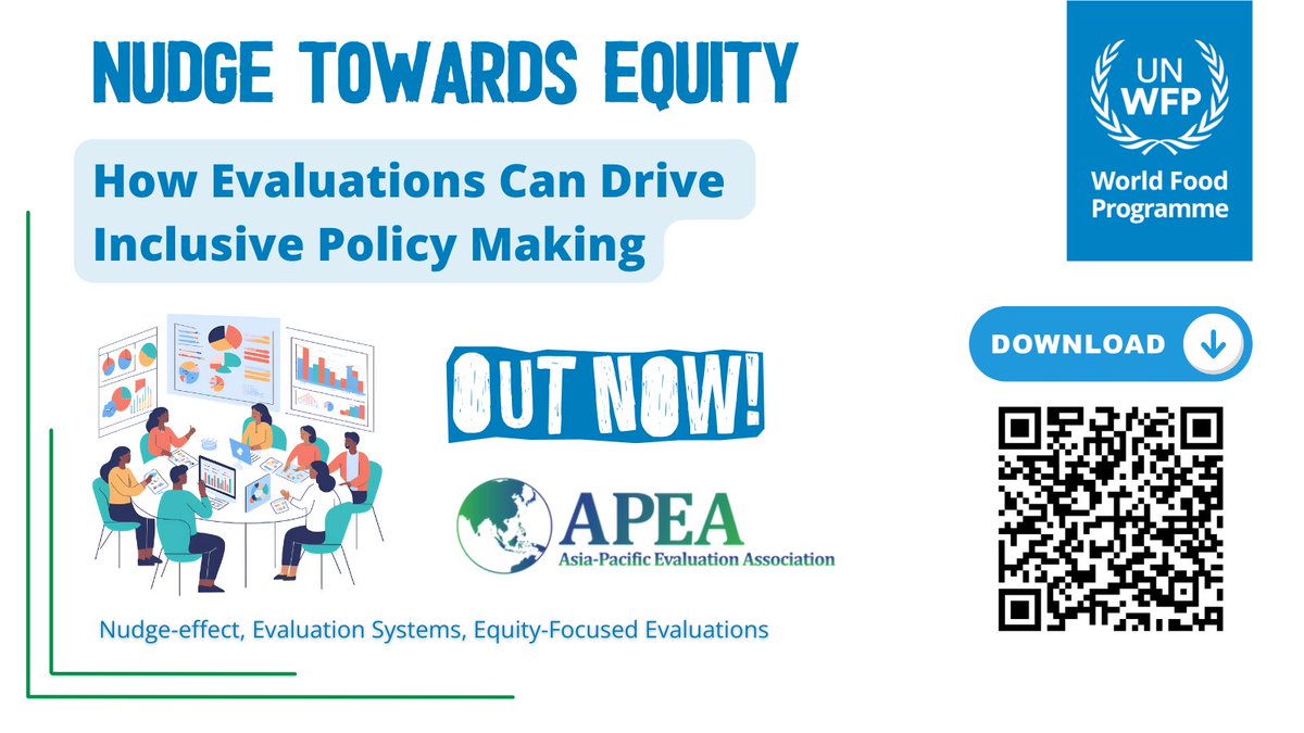 World Food Programme in India (@unwfp_india) on Twitter photo Check📢 out a research paper📰 on how evaluations can drive inclusive policymaking, co-authored by <a href="/UNWFP_India/">World Food Programme in India</a>'s Paramjyoti Chattopadhyay and Vijay Avinandan, published in <a href="/APEAeval/">Asia Pacific Evaluation Association</a> journal.
Read tinyurl.com/3s24xvja
#Nudge #effect #evaluation Check📢 out a research paper📰 on how evaluations can drive inclusive policymaking, co-authored by <a href="/UNWFP_India/">World Food Programme in India</a>'s Paramjyoti Chattopadhyay and Vijay Avinandan, published in <a href="/APEAeval/">Asia Pacific Evaluation Association</a> journal.
Read tinyurl.com/3s24xvja
#Nudge #effect #evaluation
