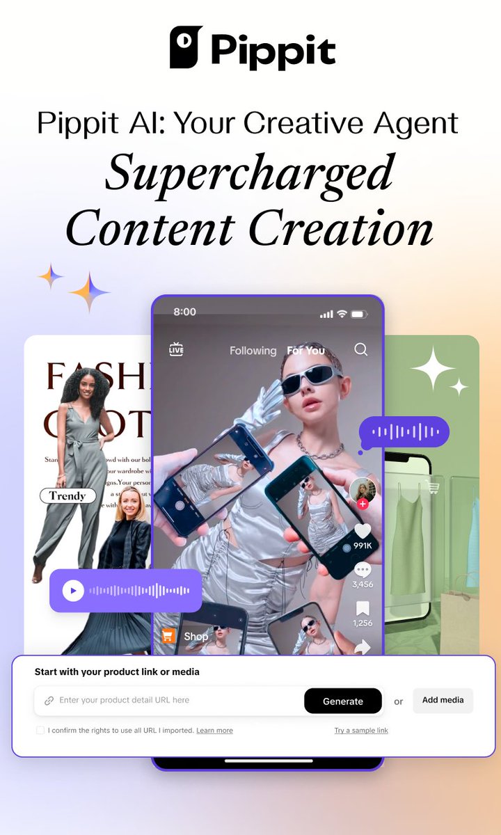 pippitofficial's tweet image. Pippit AI just launched on Product Hunt! 🎉 ✨ As a thanks for being early enjoy a 30-day free trial + 45% off 🎁
✅Turn links into a videos
✅Add realistic avatars
✅Create posters from prompts
If you’ve got a sec, we’d really appreciate your upvote💛👉tinyurl.com/producthuntpip…