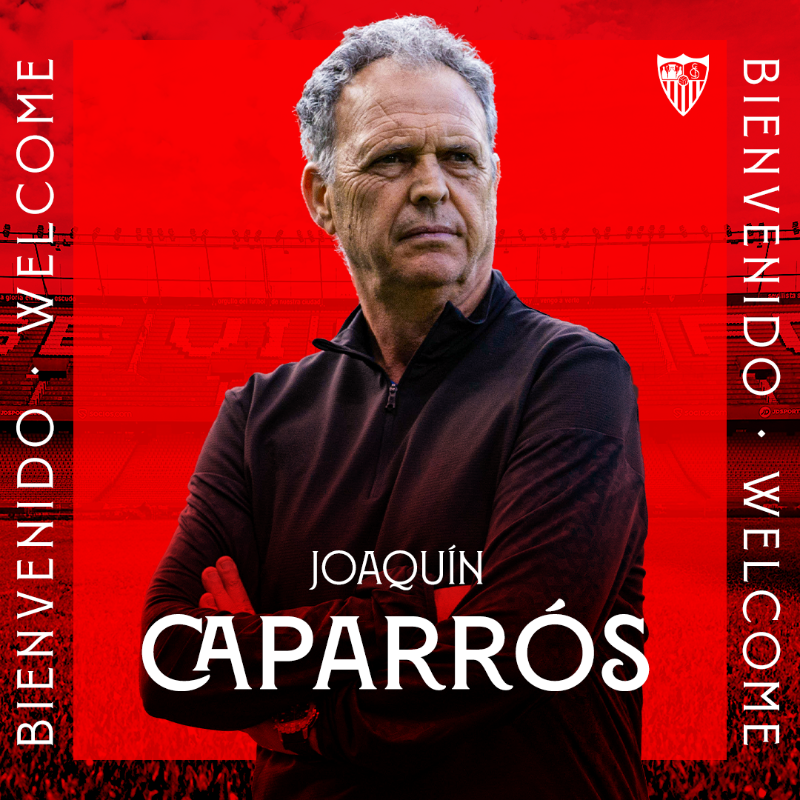 SevillaFC's tweet photo. ℹ️ Joaquín Caparrós regresa al banquillo del Sevilla FC. 

#WeareSevilla