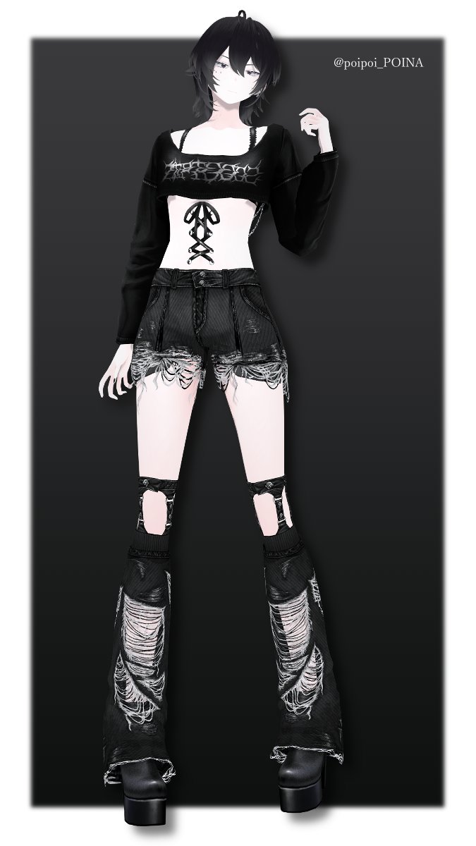 poipoi_POINA's tweet photo. 好きなショップの好きなアイテムを組み合わせたコーデ色々！
画像一枚目は夢箱堂様の着こなしがとても素敵だったので同じように着用させて頂いたものになります！
う〜ん、かっこいい…!!
#VRoid #夢箱堂 #凹田商店 #SquareSuikaShop #ウィズエスティ #ZEPTO002 https://t.co/GV64lxHUUd