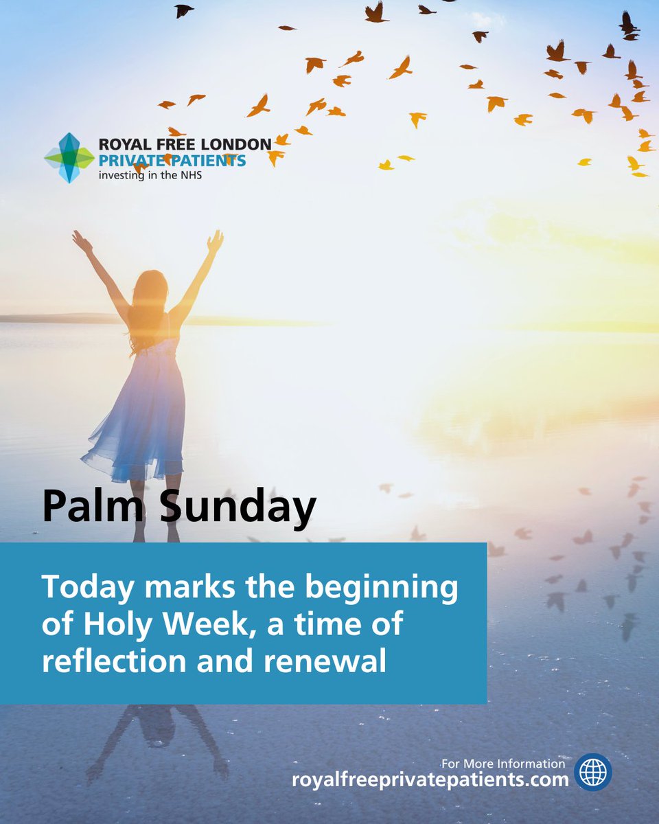 Palm Sunday: Embracing Hope and New Beginnings 🌿

At the Royal Free Private Patients Unit, we are reminded of the power of hope and the strength it gives us to face life’s challenges. 🌸

Wishing everyone a blessed Palm Sunday!

#PalmSunday  #NewBeginnings #RoyalFreeLondon