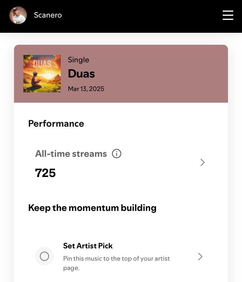 Scanero7's tweet photo. Exactement 1 mois sur Spotify +700 Streams pour mon premier morceau sur les plateformes ! 🎧🚀
Faut que je revois ce post dans 3/5 ans 😅✊❤️🔥 https://t.co/zTfFw8yX4z