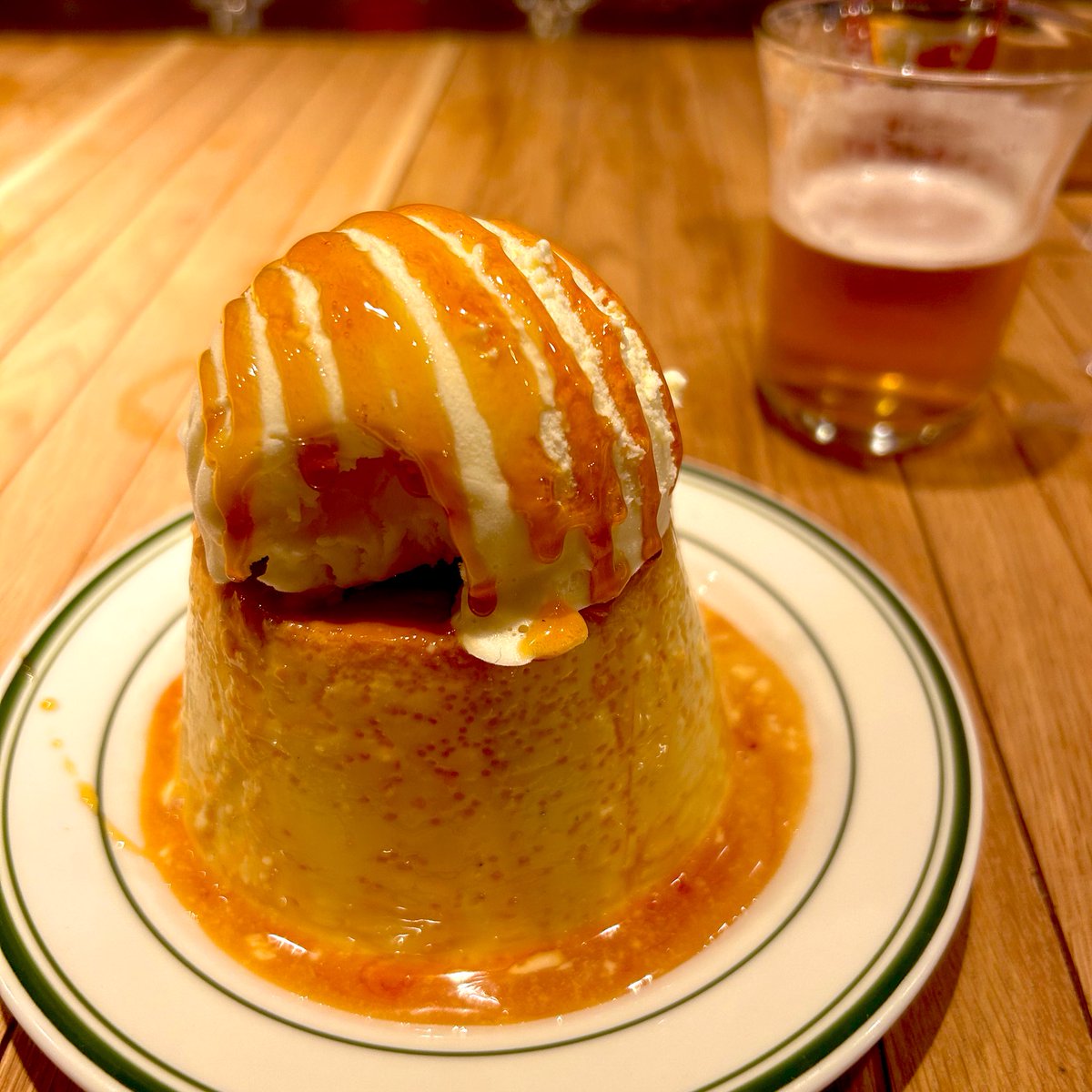 プリン食べてきた♡ビールも飲んじゃった🫠