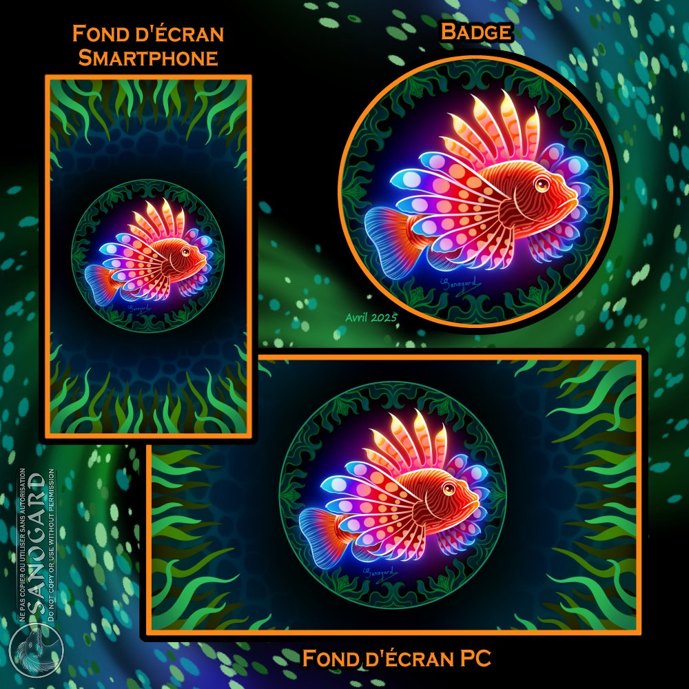 Sanogard's tweet photo. Badge Néon du mois d'Avril

Des poissons pour Avril ! (Merci à @Tagaazoo  pour cette idée brillante !)
ET J'AI ENFIN RATTRAPÉ MON RETARD, YOUHOU ! :D

Merci à mes quatre Tipeurs !

Tipeee : https://t.co/fVMNoZu3pv

#fish #neon #drawing #dessin #rascasse #scorpionfish https://t.co/q5sbnHXUiV