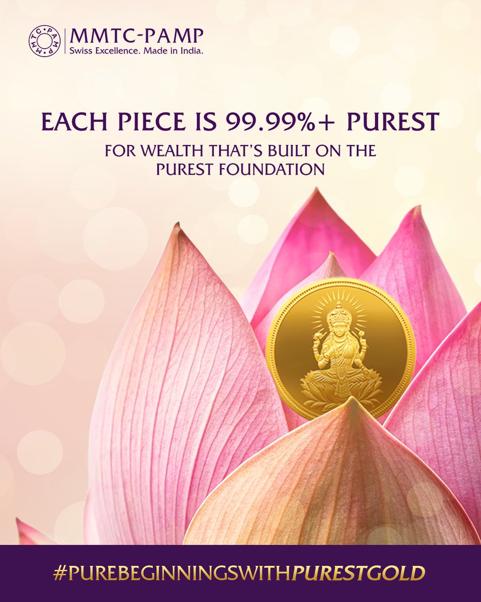 MMTCPAMP's tweet image. Build a legacy of purity and prosperity this Akshaya Tritiya with MMTC-PAMP’s 99.99%+ purest Gold.

#MMTCPAMP #PurestGold #PurestSilver #PurestBeginningsWithPurestGold #LBMA
