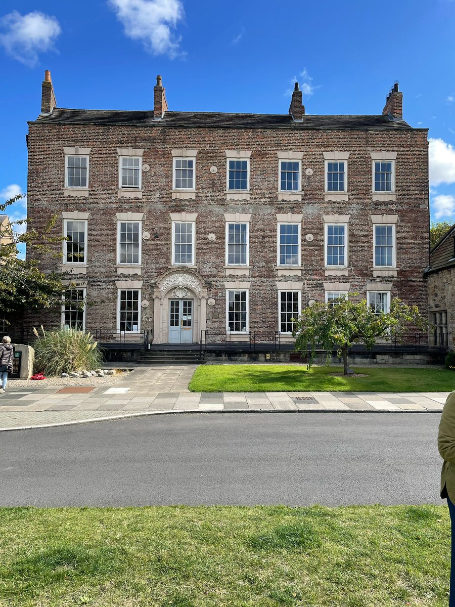A Georgian facade next to the cathedral in Durham. The lopsided nature of the facade is probably a sign that there is an older building behind the exterior