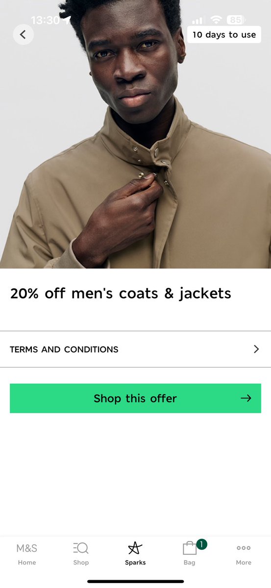 cohare7's tweet photo. @marksandspencer should this be included in the 20% off coats and jackets. Considering it’s advertised as a jacket on the website. https://t.co/Ode2opjCxQ