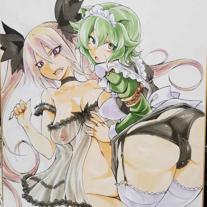 同じタイミングで描いたなつかし色紙群 未完状態 