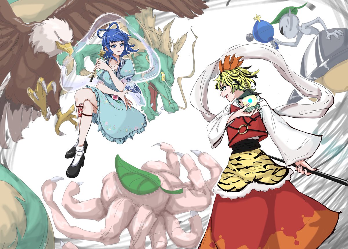 霍青娥 ,寅丸星 「」|真面目な学院生のイラスト