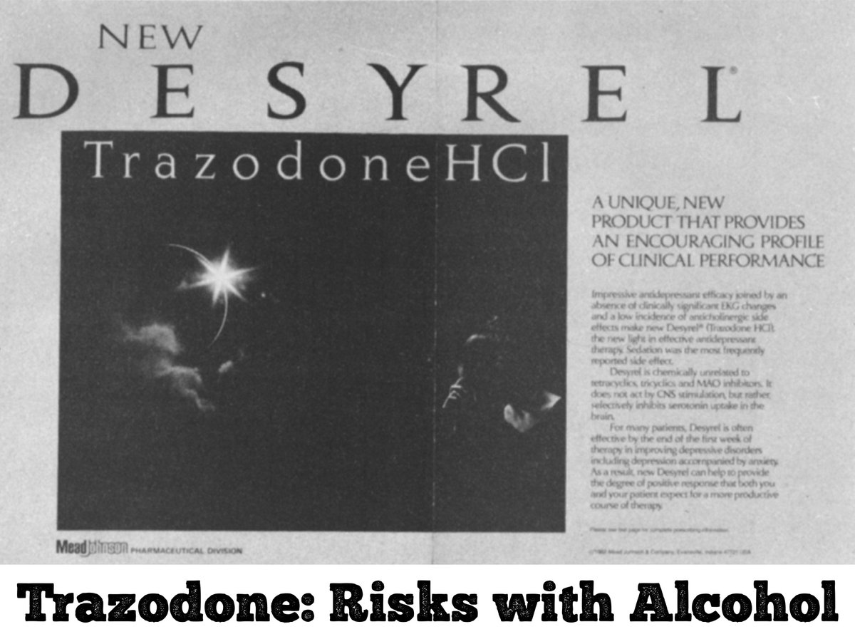 Is trazodone good for sleep in #alcohol use d/o?

PRO: Non-addictive, improves sleep quality

CON: It can increase alcohol use, possibly due to agitating effects of its metabolite mCPP, a finding from controlled and observational studies.

From new review:
pubmed.ncbi.nlm.nih.gov/40128898