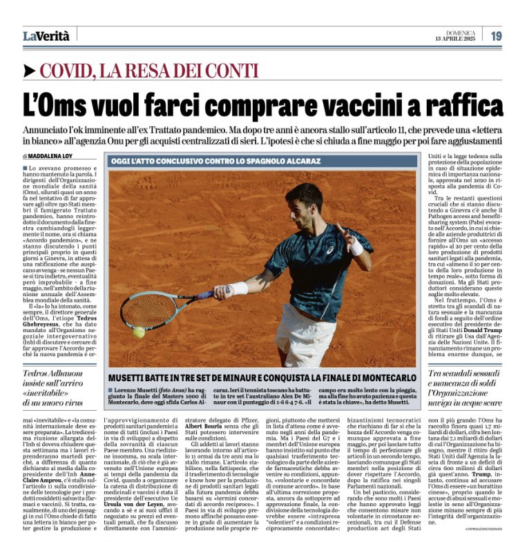 RHolzeisen's tweet photo. ‼️Stiamo arrivando allo stress-test ultimativo per il ns. governo … se non si disallinerà al Trattato Pandemico che conferisce poteri pericolosi all‘OMS, non fa gli interessi dei cittadini … lo stesso vale per il Parlamento che deve, comunque, esprimersi al riguardo. Vediamo il testo finale e cosa fa il rappresentante dell‘Italia. Su questo dobbiamo resistere e fare battaglia fino in fondo, perché rischiamo che anche formalmente (non solo di fatto) la Repubblica Italiana venga trasformata in una specie di Colonia dell‘OMS e, dunque, di coloro che la finanziano e controllano (GAVI & Co.).