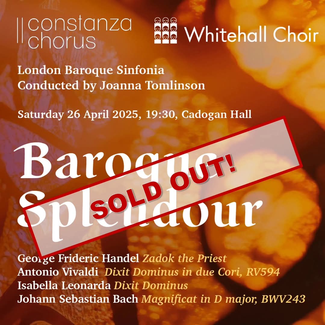 Constanza Chorus (@constanzachorus) on Twitter photo We are thrilled that we've sold out Cadogan Hall for our Baroque Splendour concert in a fortnight's time!
Really looking forward to performing to a full house alongside the wonderful <a href="/whitehallchoir/">Whitehall Choir</a> & London Baroque Sinfonia
See you there!
#Choir #Concert #Baroque #SoldOut We are thrilled that we've sold out Cadogan Hall for our Baroque Splendour concert in a fortnight's time!
Really looking forward to performing to a full house alongside the wonderful <a href="/whitehallchoir/">Whitehall Choir</a> & London Baroque Sinfonia
See you there!
#Choir #Concert #Baroque #SoldOut