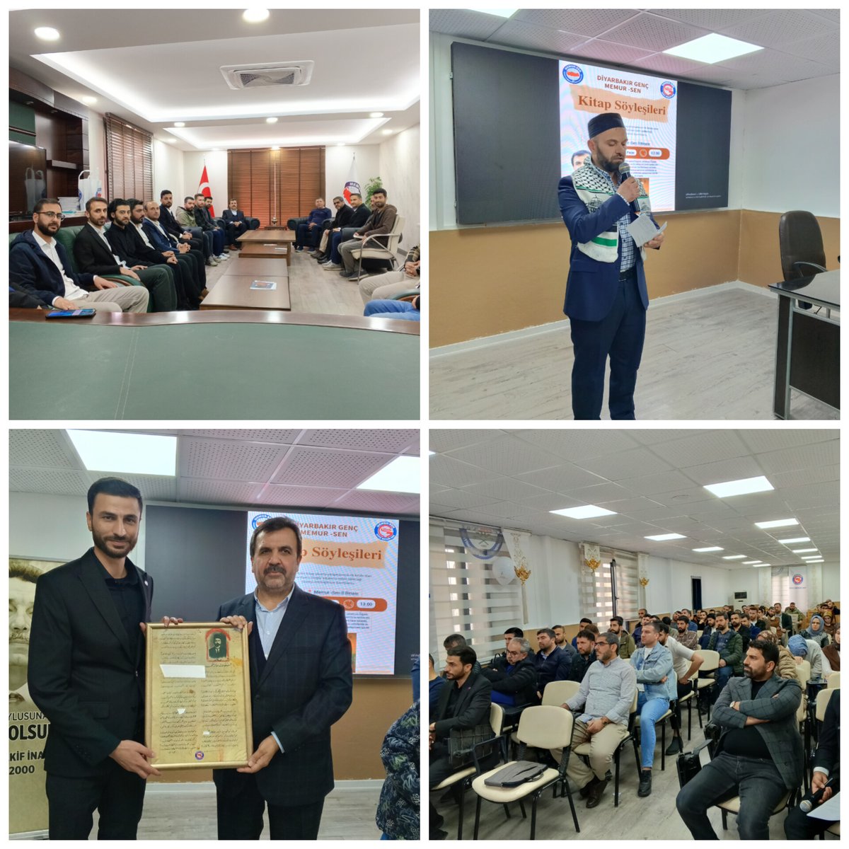 Genç Memur-Sen olarak Dr.Abdulkadir Turan hocamızın katılımıyla kitap söyleşileri kapsamında umre ödüllü kitap okuma yarışmamızın ilki olan 'Ve Kudüs Düştü' kitabımızı tahlil ettik.
Kıymetli konuşmaları için değerli hocamıza ve tüm misafirlerimize teşekkür ederiz.