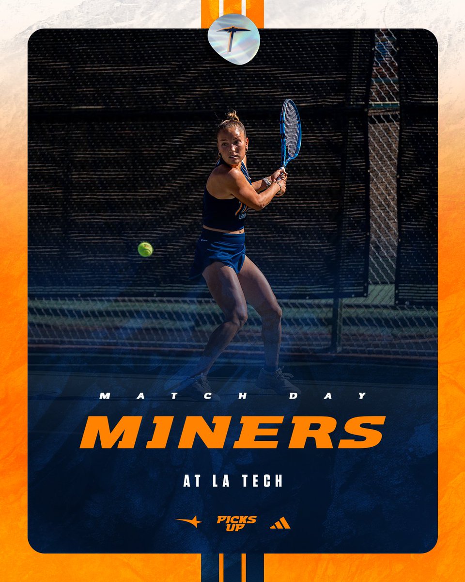 UTEPWTennis's tweet photo. Rise and shine Miner Fans! It's a beautiful day for a tennis match!🎾
It's 𝗠𝗮𝘁𝗰𝗵 𝗗𝗮𝘆!

🆚 LA Tech
⏰ 9 a.m.
📍 Ruston, La.

#PicksUp https://t.co/ytvRfoW9sk