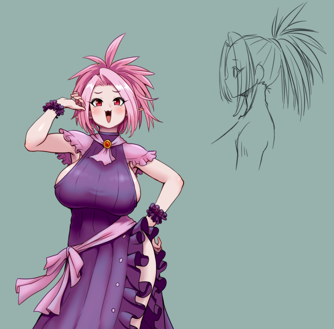 今度のビガミに持っていくキャラ制作。色はまだ暫定。お嬢様ですわーーー! 