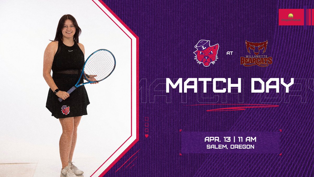 Season finale in Salem! 😼🎾🟣

🆚 Willamette
📍 Salem, Oregon
⏰ 11 a.m.

#RollCats | #d3tennis
