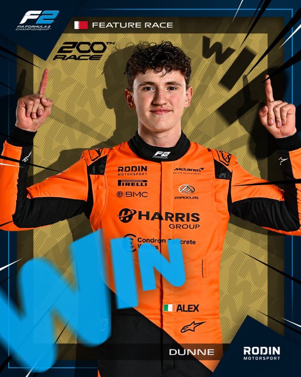 willocallaghan's tweet photo. Alex Dunne becomes the first Offaly man to win a Formula Two Grand Prix. https://t.co/IlxNurwaGO