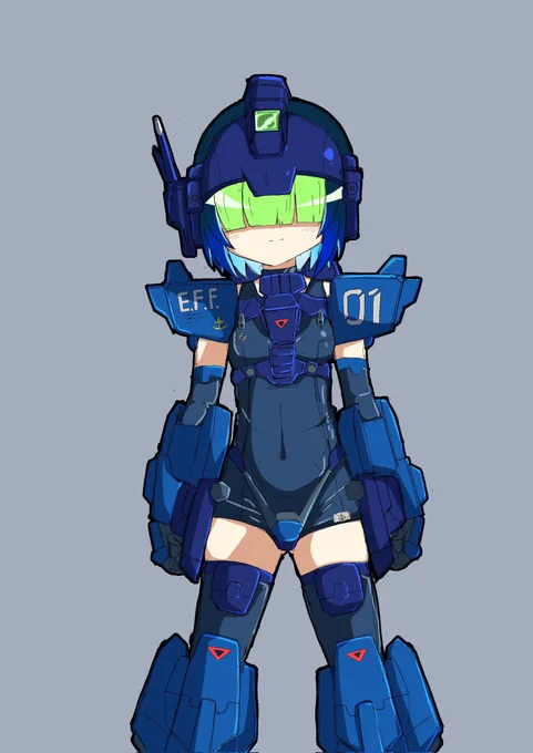 BD-1のMS少女ブルーちゃん完成しましたー!╰(*'︶`*)╯以前描いたBD-1ちゃんをセルフ再現しました('ω')#MS少女 #ガンダム #30MS #ガンプラ 