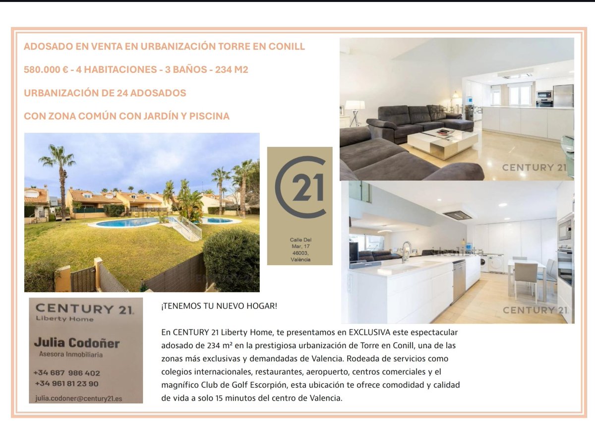 commoestudio's tweet photo. ADOSADO EN VENTA EN URBANIZACIÓN TORRE EN CONILL. Bétera. Valencia https://t.co/aGAsvt479f