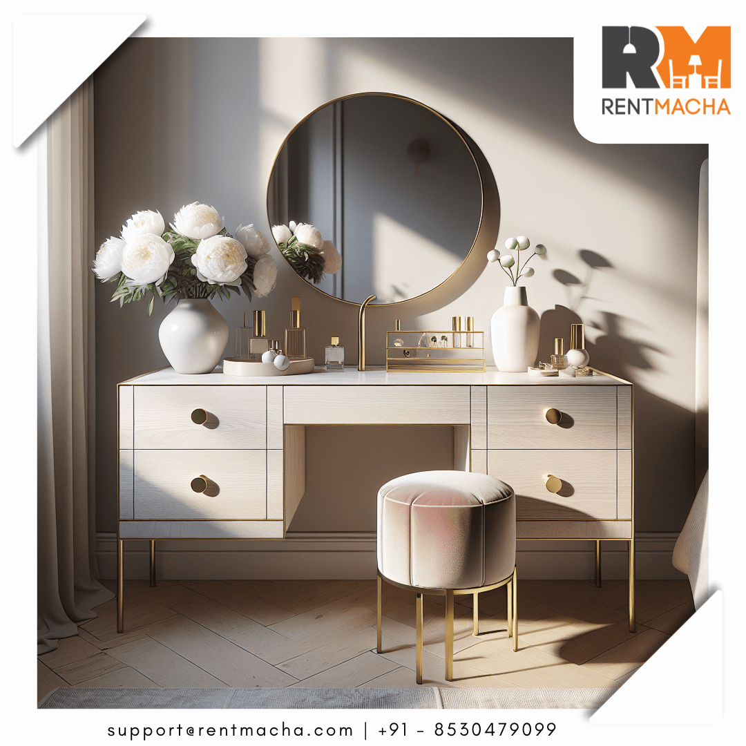 Transform your room into a personal glam zone without spending big. Get a stylish Dressing Table on Rent in Mumbai—affordable, hassle-free, and delivered to your door.  
To know more - rentmacha.com/dressing-table… #DressingTableOnRent #BeautyCorner #StyleCheck