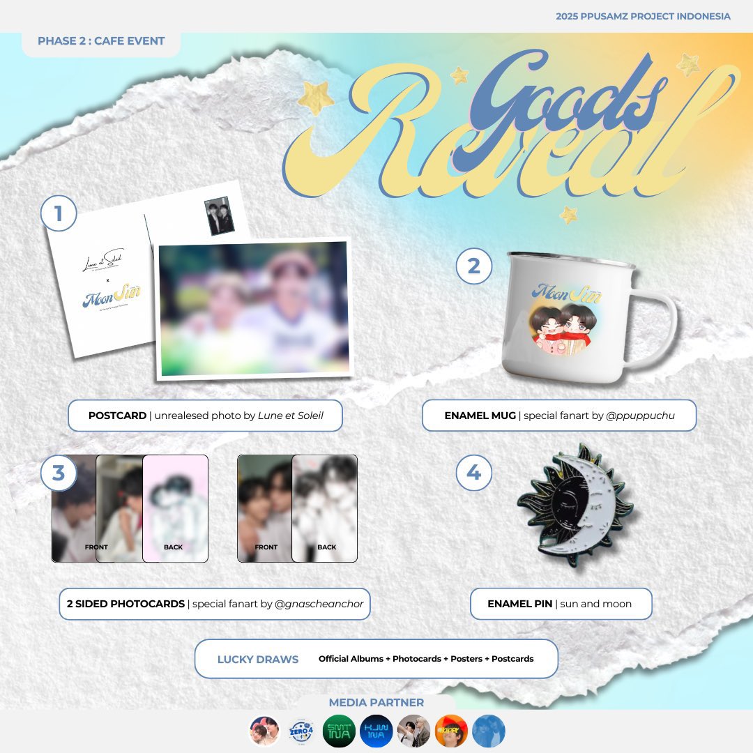 ppusamzproject's tweet photo. 𝐏𝐡𝐚𝐬𝐞 𝟐

☾⋆ 𝙾𝚟𝚎𝚛 𝚝𝚑𝚎 𝙼𝚘𝚘𝚗, 𝚄𝚗𝚍𝚎𝚛 𝚝𝚑𝚎 𝚂𝚞𝚗 𖤓˚.⋆

✨ GOODIES PREVIEW CAFE EVENT ✨
See you this Saturday!

#김지웅 #석매튜 #뿌삼즈
#キムジウン #ソクマシュー #プププズ
#PPUSUNANDMOON https://t.co/dFdqeZN2oi