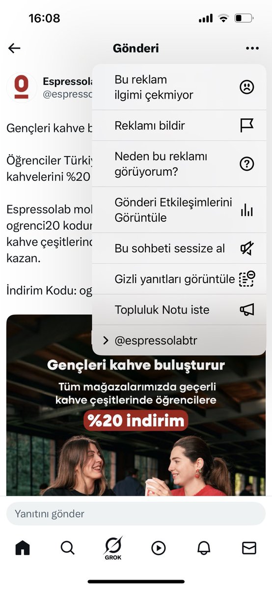 zgn81's tweet photo. @espressolabtr Sağ üst köşedeki sekmeyi tıklamanız yeterli https://t.co/85gaDSH68s