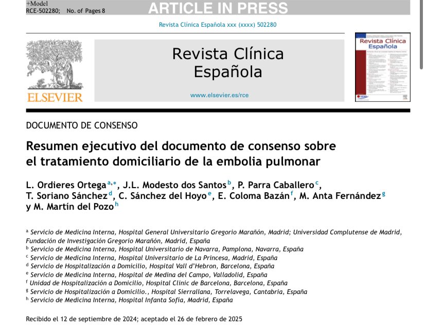 GT_EnfermedadTromboembolica #17ETVSEMI (@gt_trombo) on Twitter photo Tratamiento domiciliario de la Embolia Pulmonar a domicilio
Documento elaborado por nuestro grupo junto con <a href="/Sociedad_SEHAD/">Sociedad Española de Hospitalización a Domicilio</a> y <a href="/GTHADyTM_SEMI/">GT Hospitalización a Domicilio y Telemedicina SEMI</a>
Ya disponible aquí: sciencedirect.com/science/articl… Tratamiento domiciliario de la Embolia Pulmonar a domicilio
Documento elaborado por nuestro grupo junto con <a href="/Sociedad_SEHAD/">Sociedad Española de Hospitalización a Domicilio</a> y <a href="/GTHADyTM_SEMI/">GT Hospitalización a Domicilio y Telemedicina SEMI</a>
Ya disponible aquí: sciencedirect.com/science/articl…