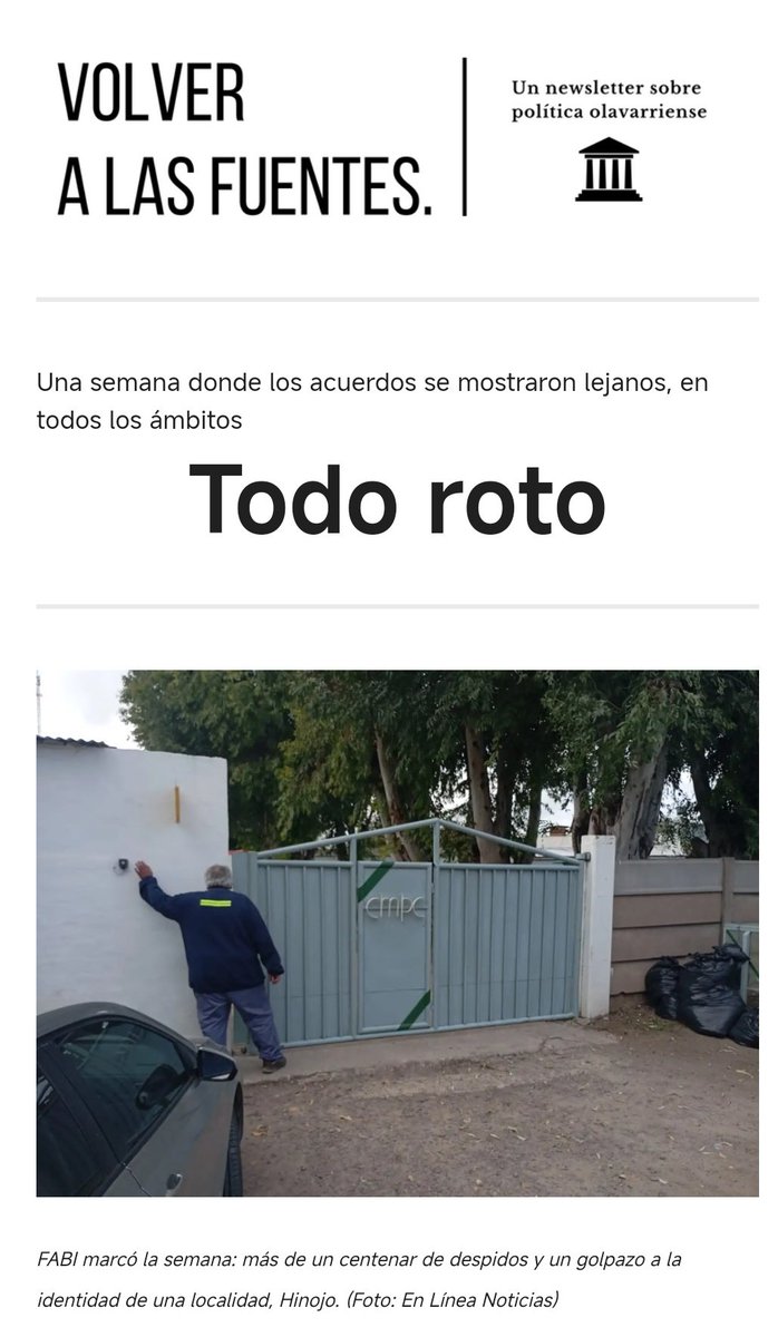 Pasaron muchísimas cosas en Olavarría y te lo contamos en Volver a las Fuentes, el newsletter sobre política que hacemos con <a href="/JosefinaB/">Josefina Bargas</a> 

¿Dónde lo lees? En mailchi.mp/bd0f5665bbaf/t…

(También en <a href="/EnLineaWeb/">En Linea Noticias</a> <a href="/cdnolavarria/">Central de Noticias - Olavarría</a> y mañana columna en <a href="/RadioU901/">Radio Universidad</a>)