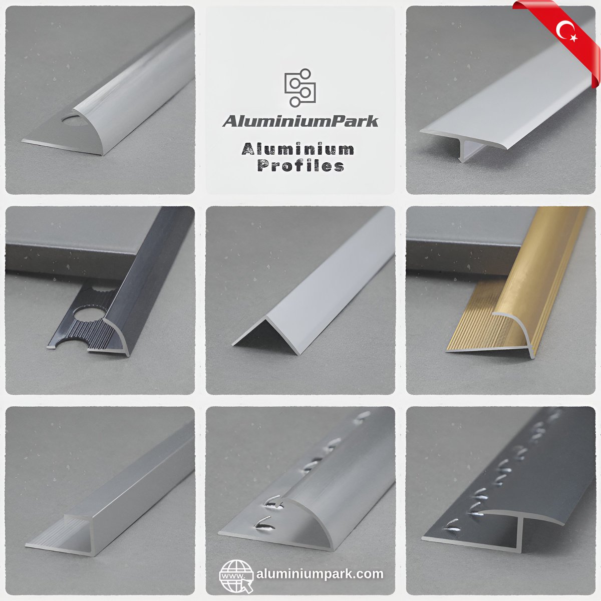 We manufacture tile trims, skirting boards, stair nosings, LED &amp; decorative aluminium profiles in Turkey. As a leading supplier, we welcome bulk orders and partnerships with distributors. Let’s work together!

aluminiumpark.com 

#tiletrims #aluminiumprofile #flooring