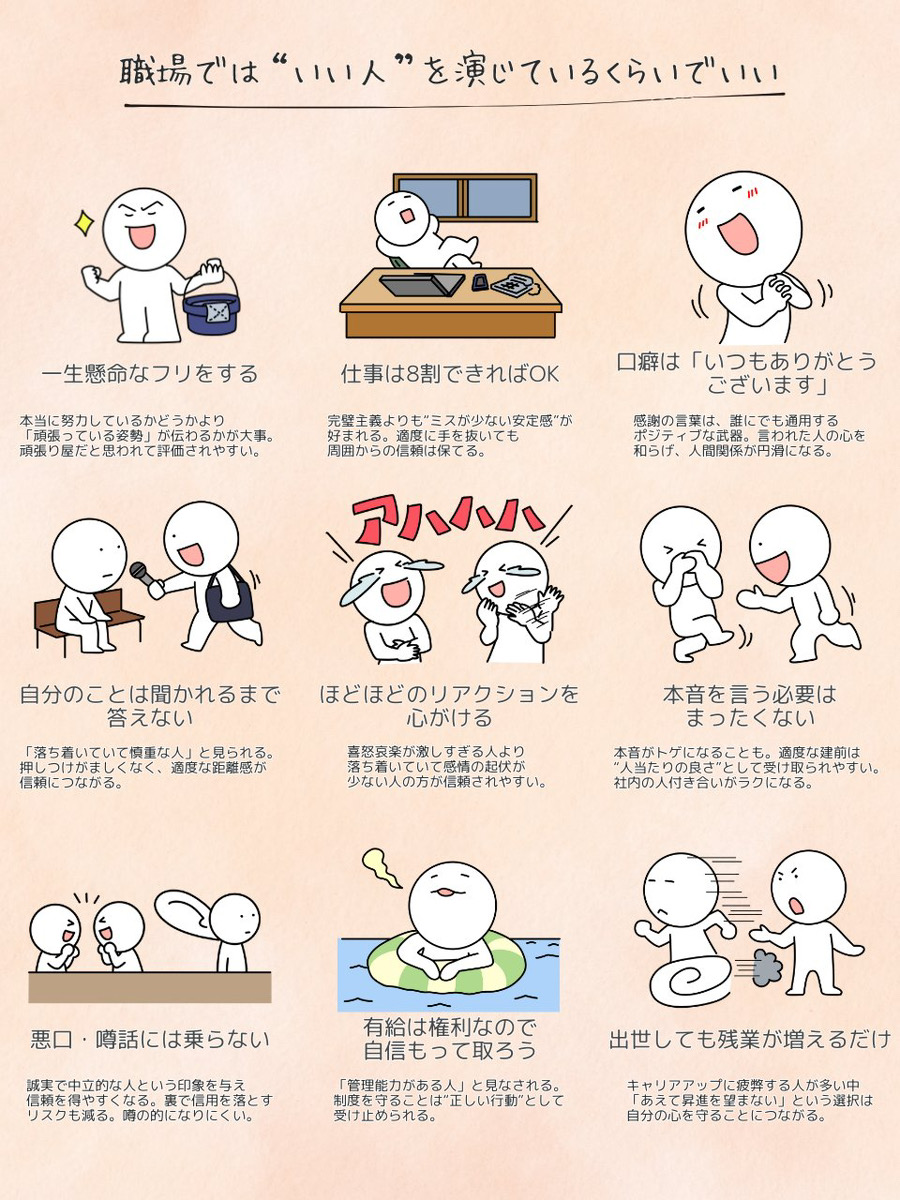 wakamusya_eigyo's tweet photo. 会社ではこれぐらいが丁度いい。
1つでも出来れば合格です。 https://t.co/9OlpwlsX18