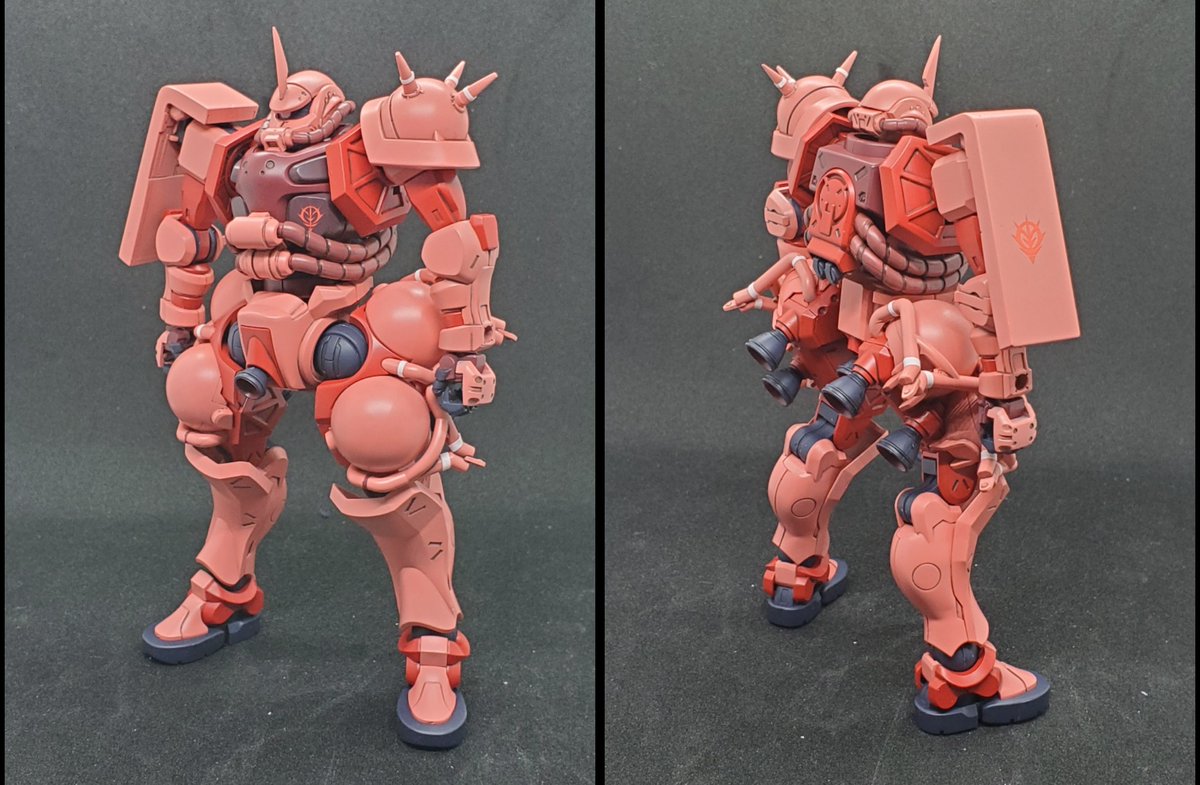 HG軍警ザクを改造してシャア専用ザク（GQ版）を製作しました シールド