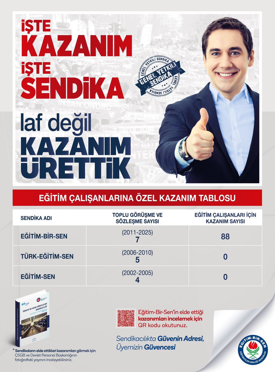 _aliyalcin_'s tweet photo. Dün Eli Boş Dönenlerin Bugün Dili Çok Dönüyor!

Dün, yetkili oldukları dönemde “Toplu Görüşme” süreçlerini yönetip masadan eli boş dönenlerin bugün dili çok dönüyorsa, bunun nedeni  haklılıklarından değil, kazanımlarımızı bedelsiz kullanıp bir de haksızlık yapmalarındandır.

Aldığımız kazanımlar çok kıymetli. İtibarsızlaştırılmasına müsaade etmeyeceğiz. 

İmzamız, yerimiz, terimiz, emeğimiz olan kazanımları unutmadan yeni kazanımlar üretme mücadelemizi sürdürüyoruz.

Hizmet kolu ölçeğinde Eğitim-Bir-Sen Toplu Sözleşme Kazanımlarımızı 88 başlıkta yayınladık. 📌 https://t.co/vlqUsYIhK0

Geneli ve bütün gösteren kazanımlarımızı “𝗘𝗺𝗲𝗸 𝗠𝘂̈𝗰𝗮𝗱𝗲𝗹𝗲𝗺𝗶𝘇𝗹𝗲 𝟭𝟬𝟬𝟳 𝗞𝗮𝘇𝗮𝗻ı𝗺” 📌 https://t.co/PgdRAXsxak başlığı ile yayınlayarak dikkatlere sunduk.

Eğitim-Bir-Sen Ankara 2 No’lu Şube İşyeri Temsilcileri Eğitimi vesilesiyle kazanımlarımıza dikkat çekerken, çözüm bekleyen yeni sorun alananlarına, başlıklara ilişkin mücadelede kararlılığımızı ise yineledik.