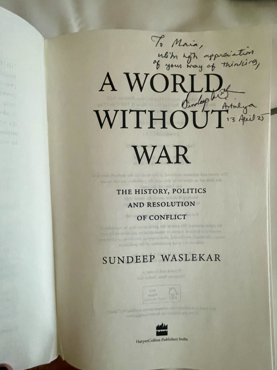 Maria Luisa Fantappie (@mariafantappie) on Twitter photo “Arms race is escalating beyond human control to the point that we risk sleepwalking into a war of human extinction”
Honored to meet <a href="/Sundeepwaslekar/">Sundeep Waslekar</a> author of “A World Without War” as Europe races to rearm. “Arms race is escalating beyond human control to the point that we risk sleepwalking into a war of human extinction”
Honored to meet <a href="/Sundeepwaslekar/">Sundeep Waslekar</a> author of “A World Without War” as Europe races to rearm.