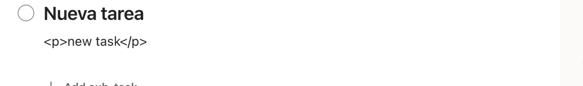tonyaureo_'s tweet photo. @tryamie Hi, i have a bug with todoist sync can you check that ?  this <\p> breaks the links, can you remove that? this appear when i edit or add a description from amie https://t.co/T0ouTxl2dC