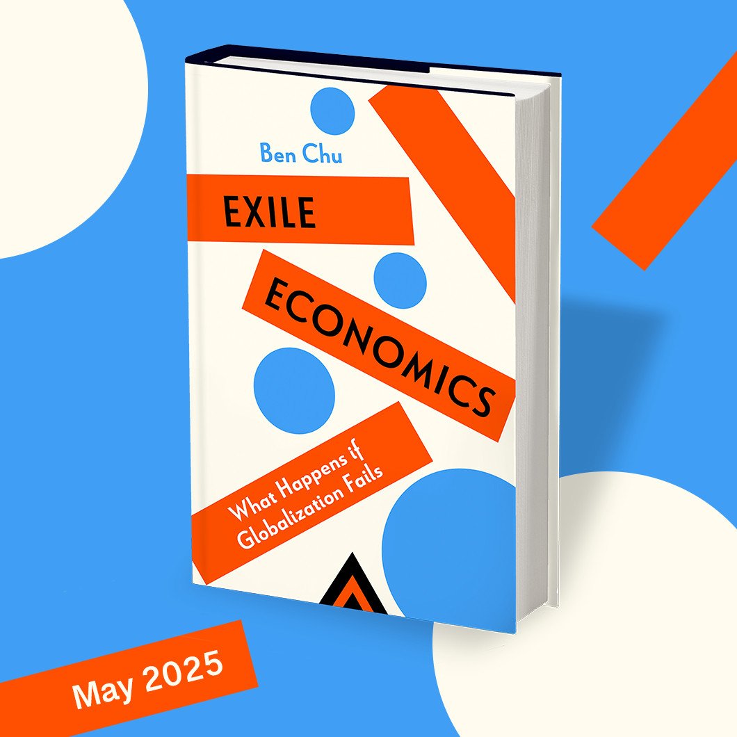 Ben Chu (@benchu_) on Twitter photo 🚨My book "Exile Economics: What Happens If Globalization Fails" is out on 15 May via <a href="/BasicBooks/">Basic Books</a>
It's all about tariffs, trade wars, protectionism, self-sufficiency, isolationism...🚢📦❌
Pre-order here 👇
linktr.ee/exileeconomics
#ExileEconomics #EconTwitter #TradeWars 🚨My book "Exile Economics: What Happens If Globalization Fails" is out on 15 May via <a href="/BasicBooks/">Basic Books</a>
It's all about tariffs, trade wars, protectionism, self-sufficiency, isolationism...🚢📦❌
Pre-order here 👇
linktr.ee/exileeconomics
#ExileEconomics #EconTwitter #TradeWars