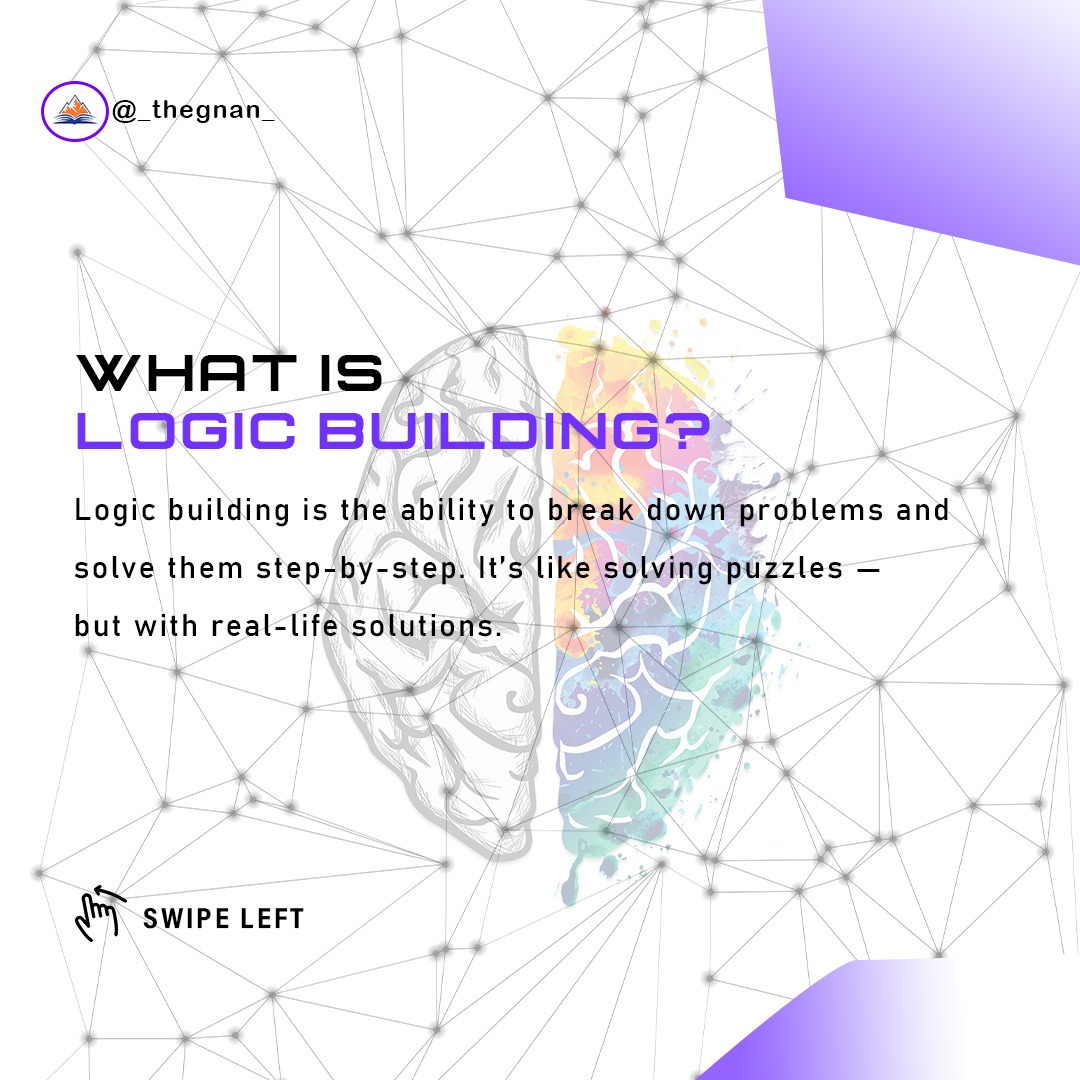 theGnaNTechHub's tweet image. 🧠 Great coders don’t start with syntax — they start with logic.
Think step-by-step, like a computer.
If you're a student just starting out, this is where your journey begins.
Start slow, think logically-code will follow.
#LogicBuilding #TheGnaN #ThinkLikeAProgrammer #CodingTips